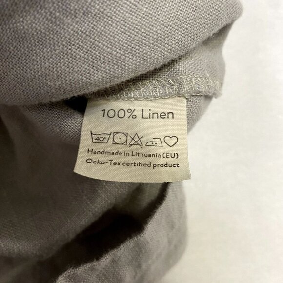 Magic Linen Women's Adria Color Block Linen 3/4 Sleeve Dress Size M White Gray - Picture 6 of 9